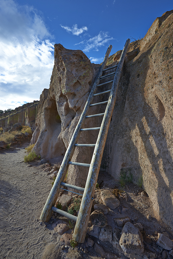 Wooden ladder in New Mexico monument. 