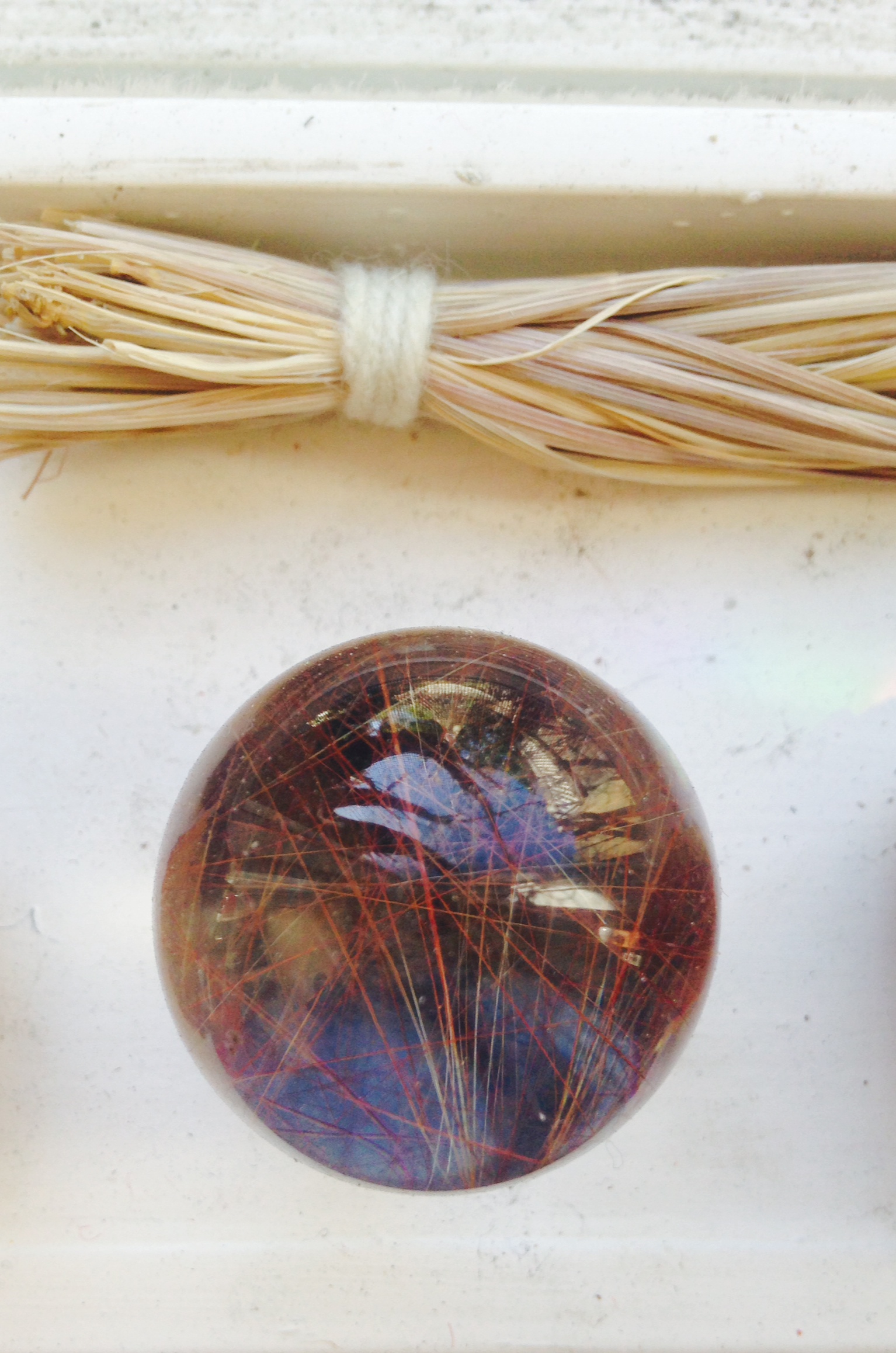 Rutilated Quartz & Sweetgrass 