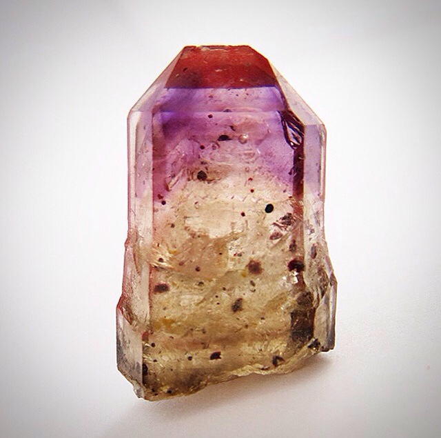 Smoky Quartz with Amethyst tip -- SO NICE.