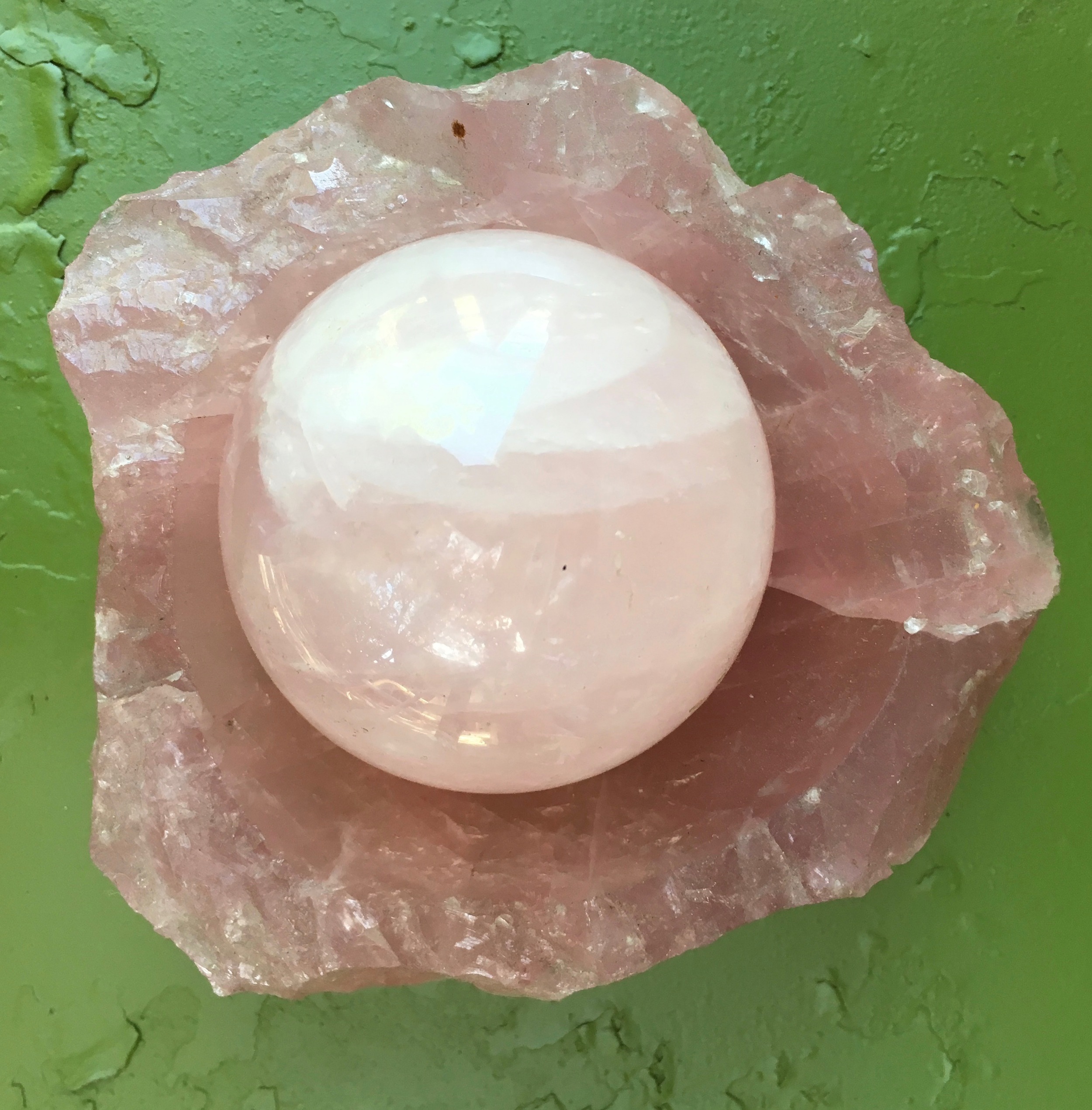 :: Rose Quartz Ball in a Rose Quartz Bowl::