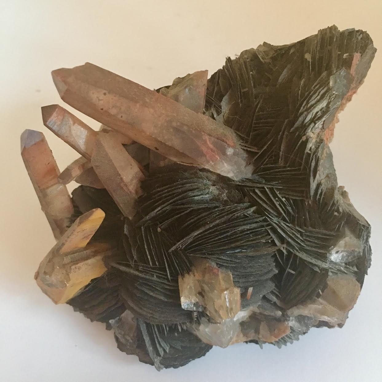 :: Scalloped Hematite with Red Quartz ::