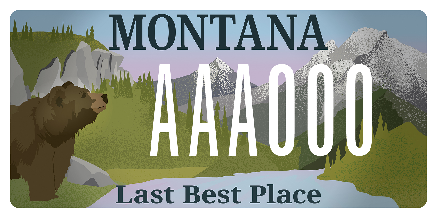 Montana License Plate, Graphic Design, and Illustration by Nikki Simon in Helena, Montana. Save the Smith River, MEIC.