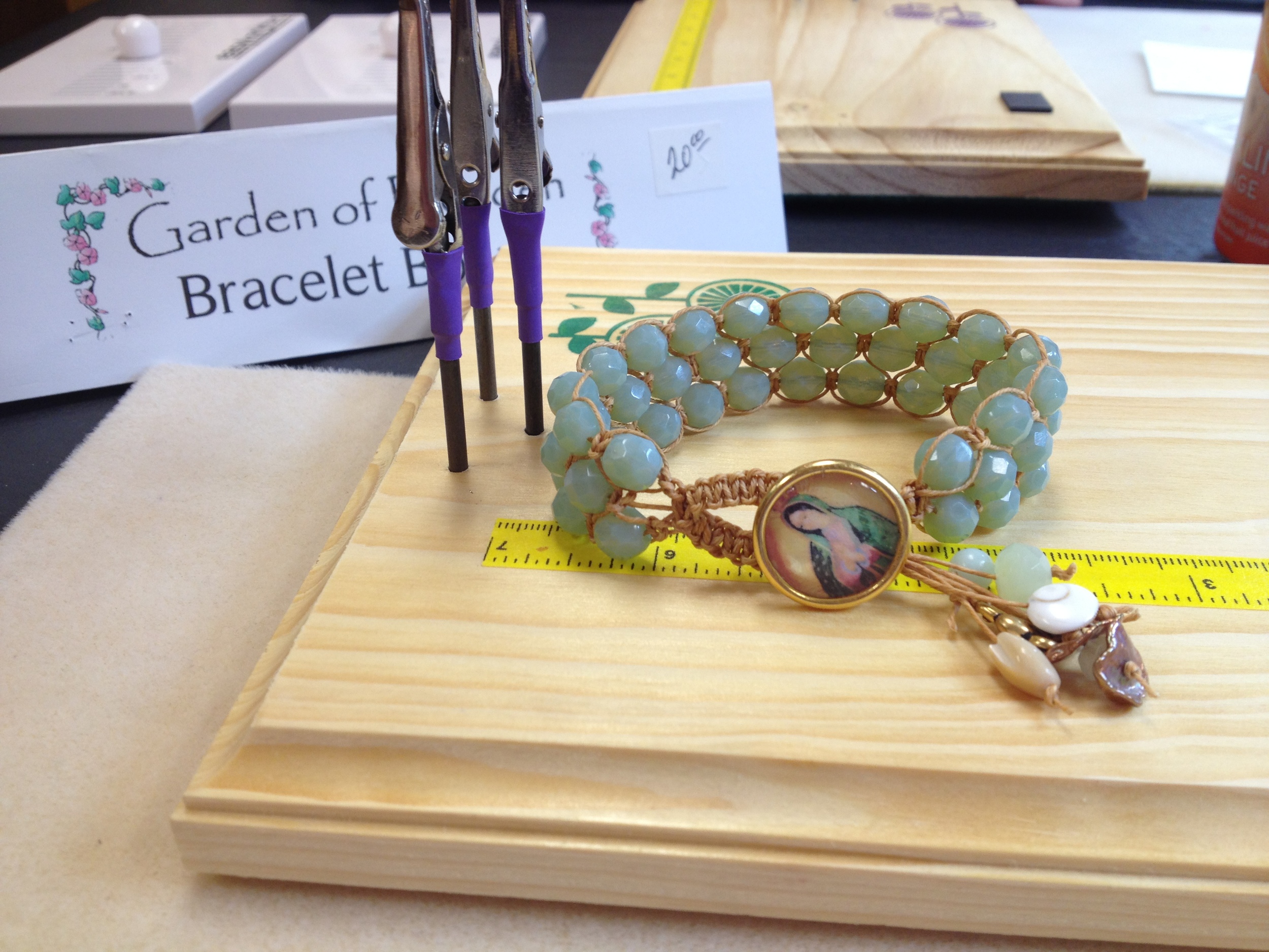 Three strand macrame done easily on the Beaden Board