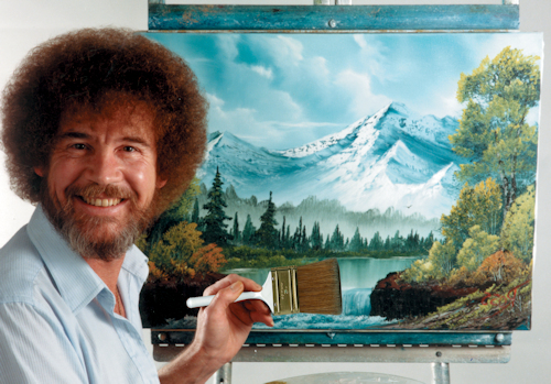 Bob painting happy little trees