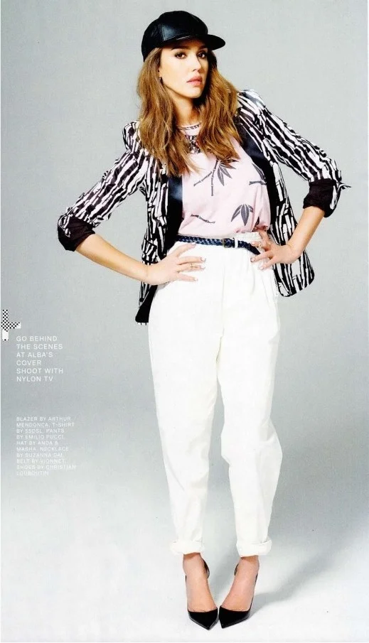 Jessica Alba in Nico leather cap