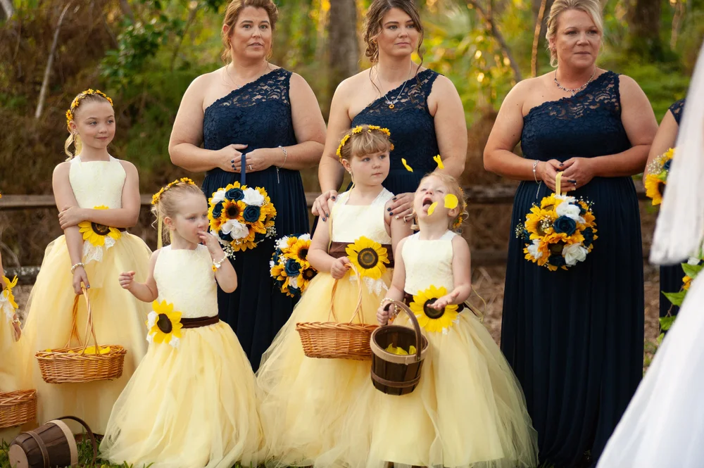 slate green bridesmaid dresses Sunflower & Burgundy Bridesmaid Bouquet – Bushel & Bloom main image 1