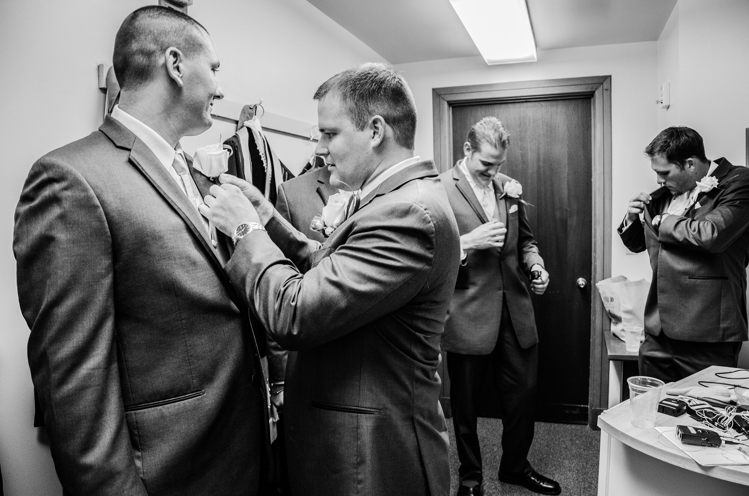 Groom getting ready