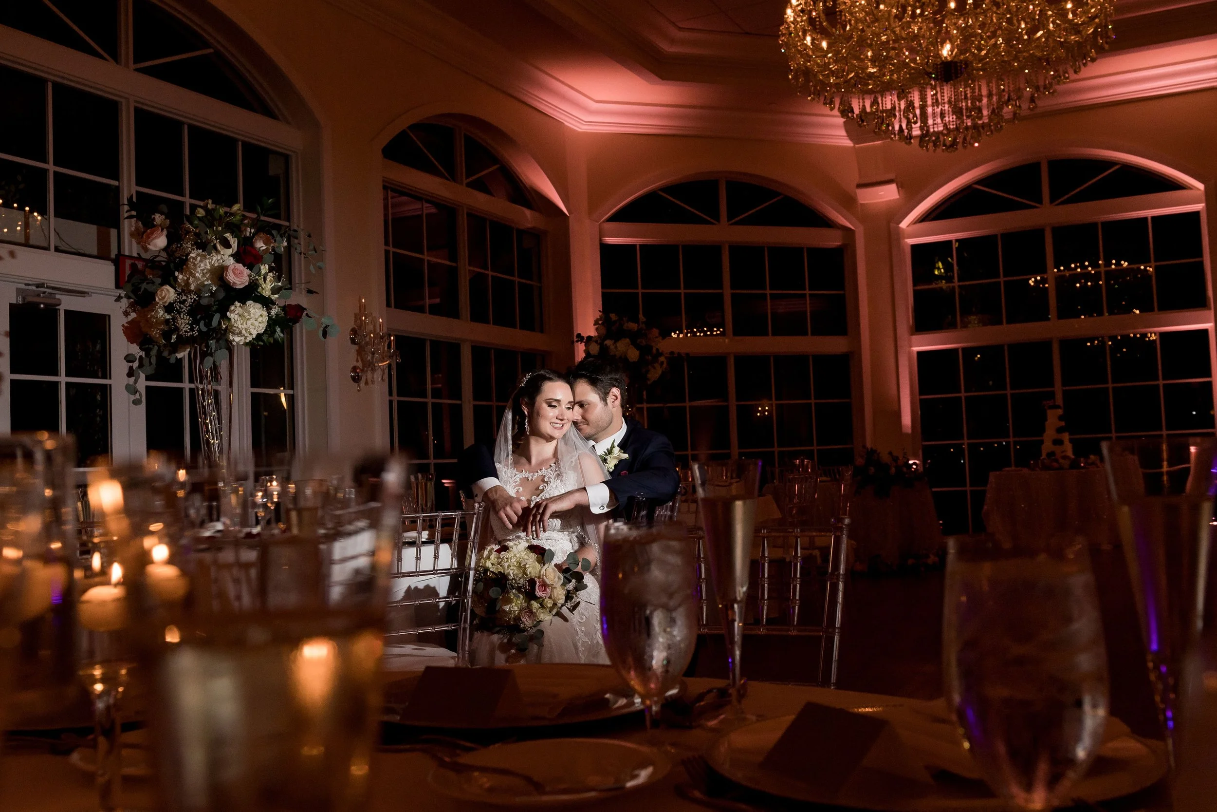 Bride and Groom during their room reveal.