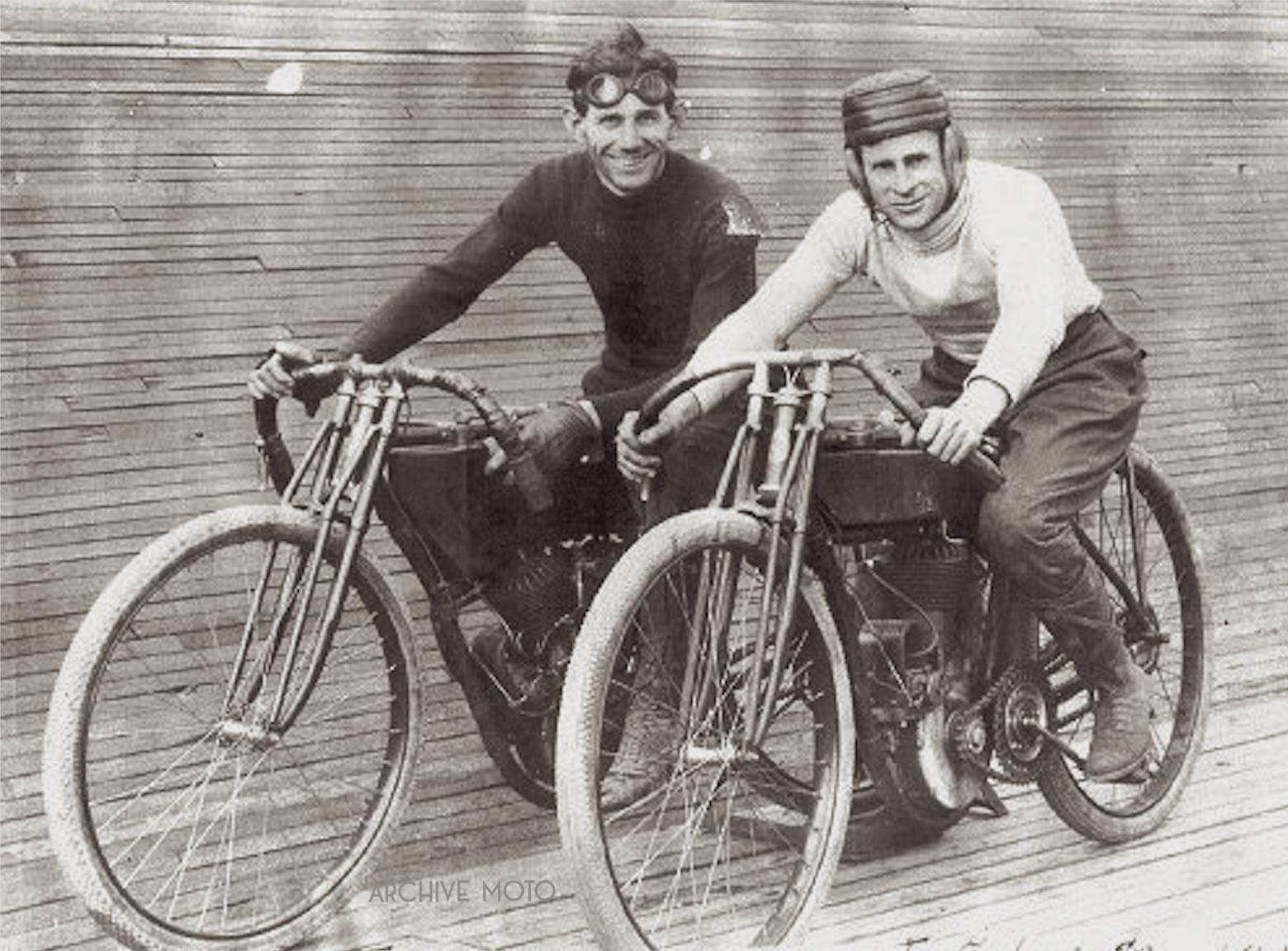 Erle Armstrong and Cort Edwards, Tuileries Motordrome, Denver, Summer 1911