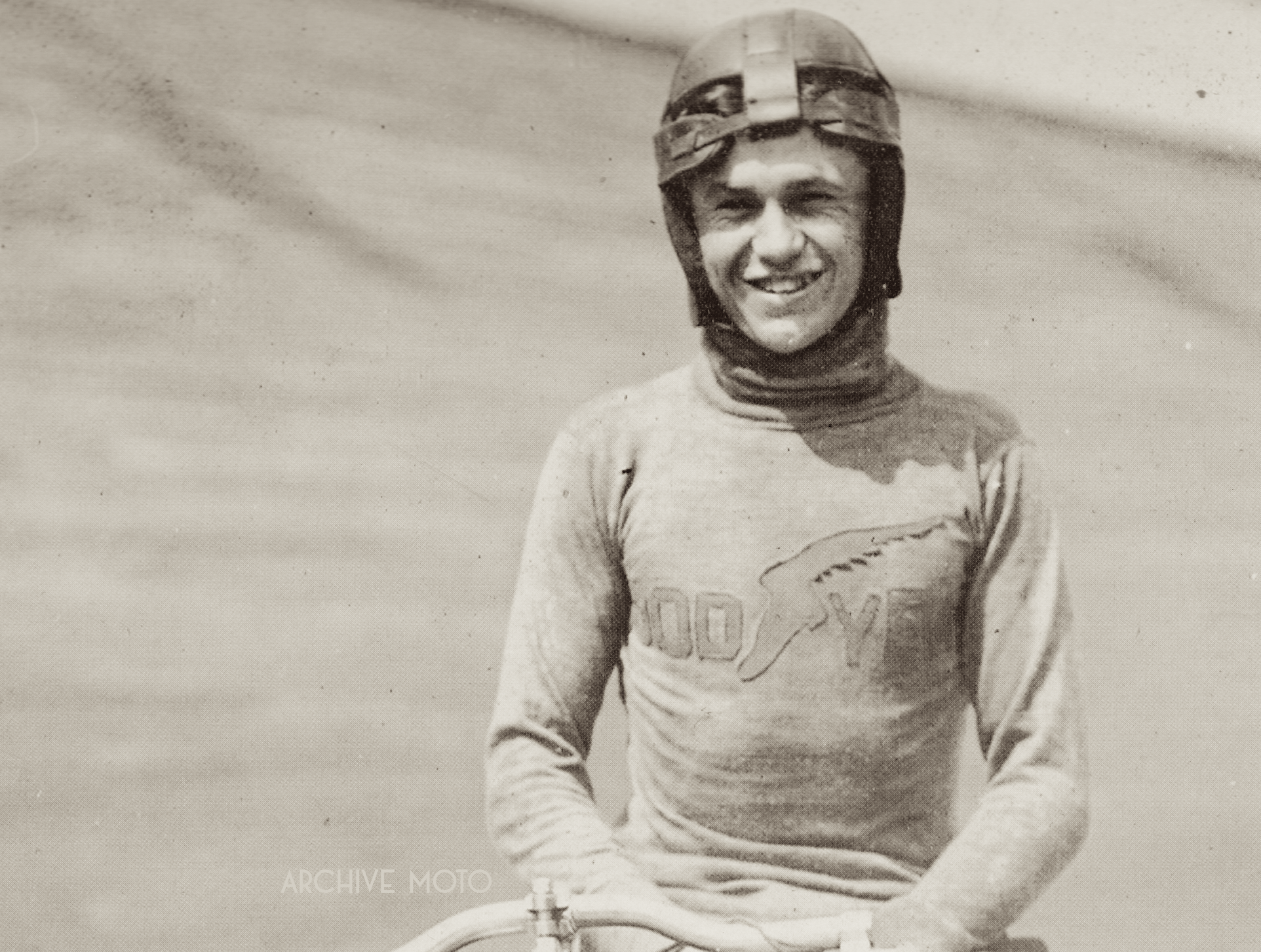 William Edward Hasha sporting a GoodYear racing jersey during the 1912 season.