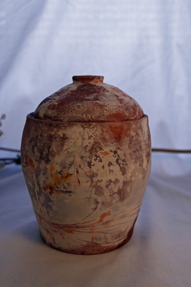Sagger Fire Canister Stoneware Height:6" Diameter: 4 1/4" 2014