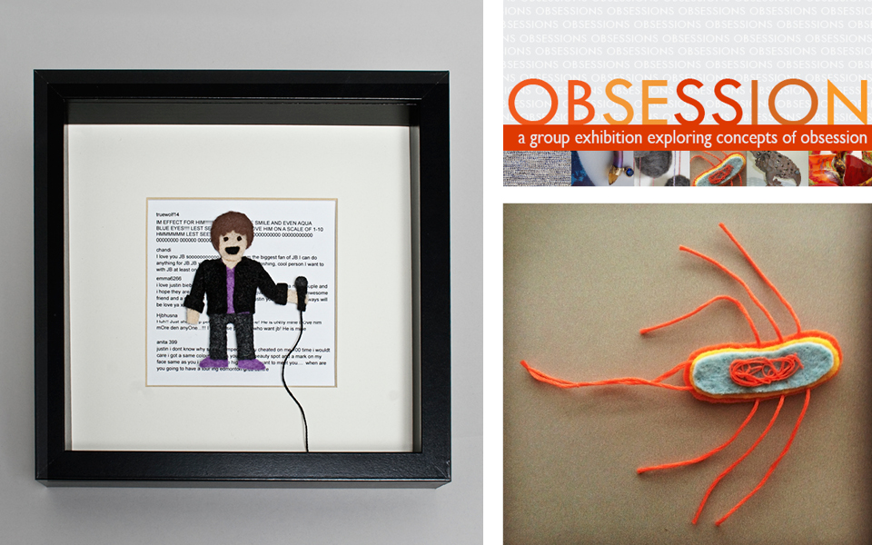   What do Justin Bieber, Aliens and the E. Coli Bacteria have in common…?   From the moment that the exhibition cuator, Jill Nuckles, asked me to be a part of  Obsession  I became obsessed with finding a distinct approach to the subject. To me obsess