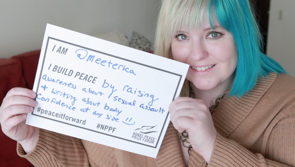 My #peaceitforward statement for the Nobel Peace Prize Forum. - erica hanna 