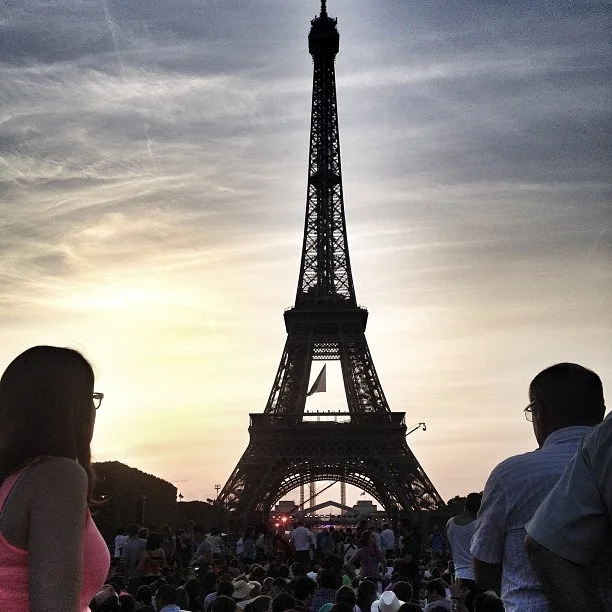 Great night with my French friend Michele in France Independence Day 2013 :-) wine, food and fireworks :-) just awesome :-) (at Tour Eiffel)