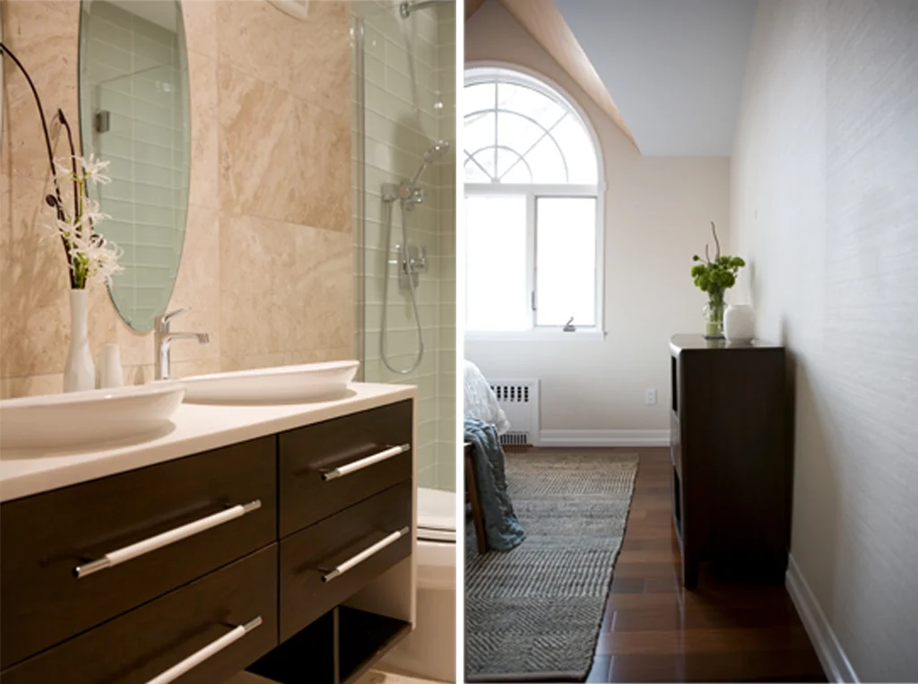 "Brooklyn interior design project: master bedroom decor and master bathroom renovation" 