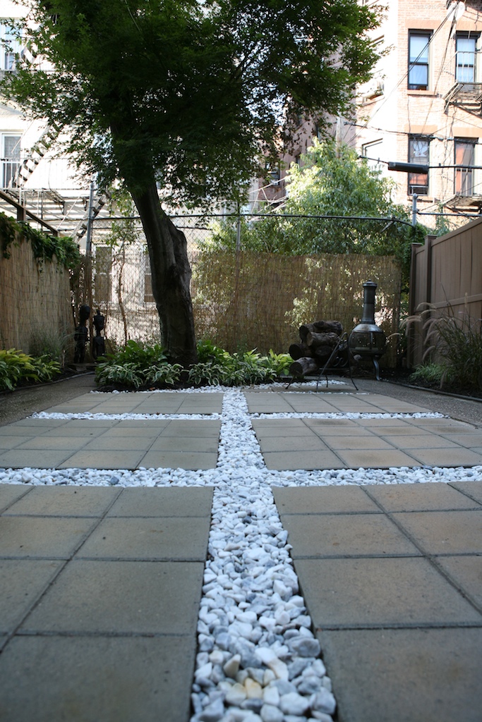 "Brooklyn landscape project with stone paver design"