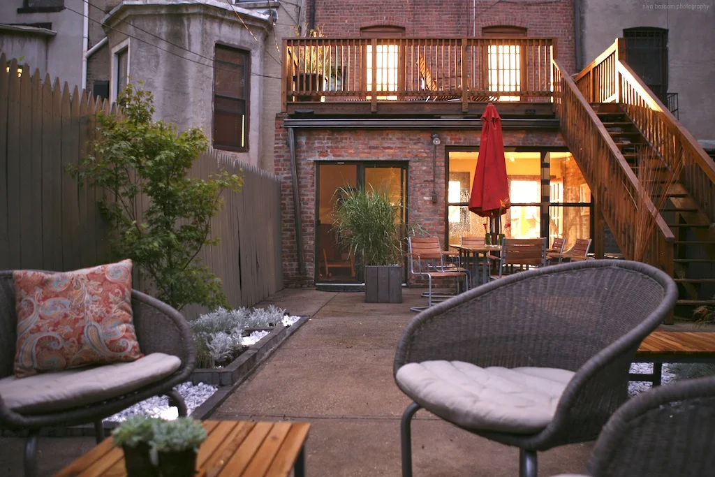 "Brooklyn landscape project featuring multiple entertaining options"