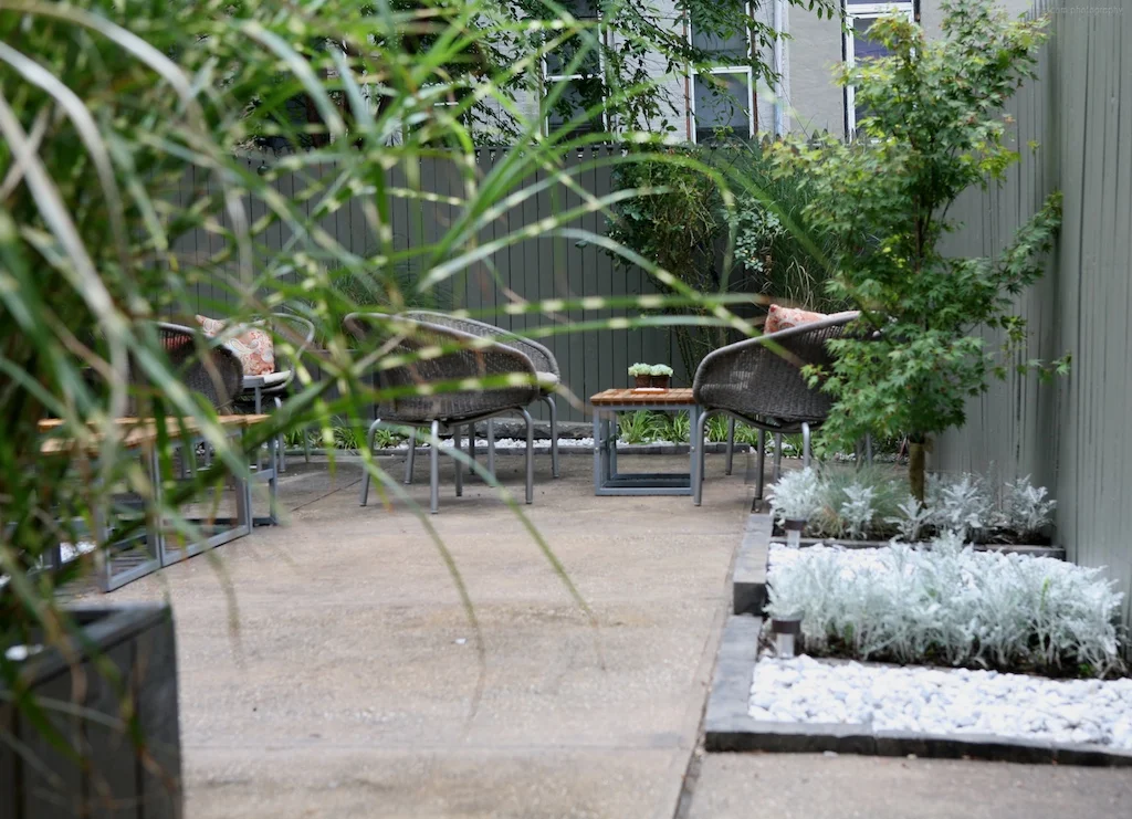"Brooklyn landscape project featuring multiple entertaining options"