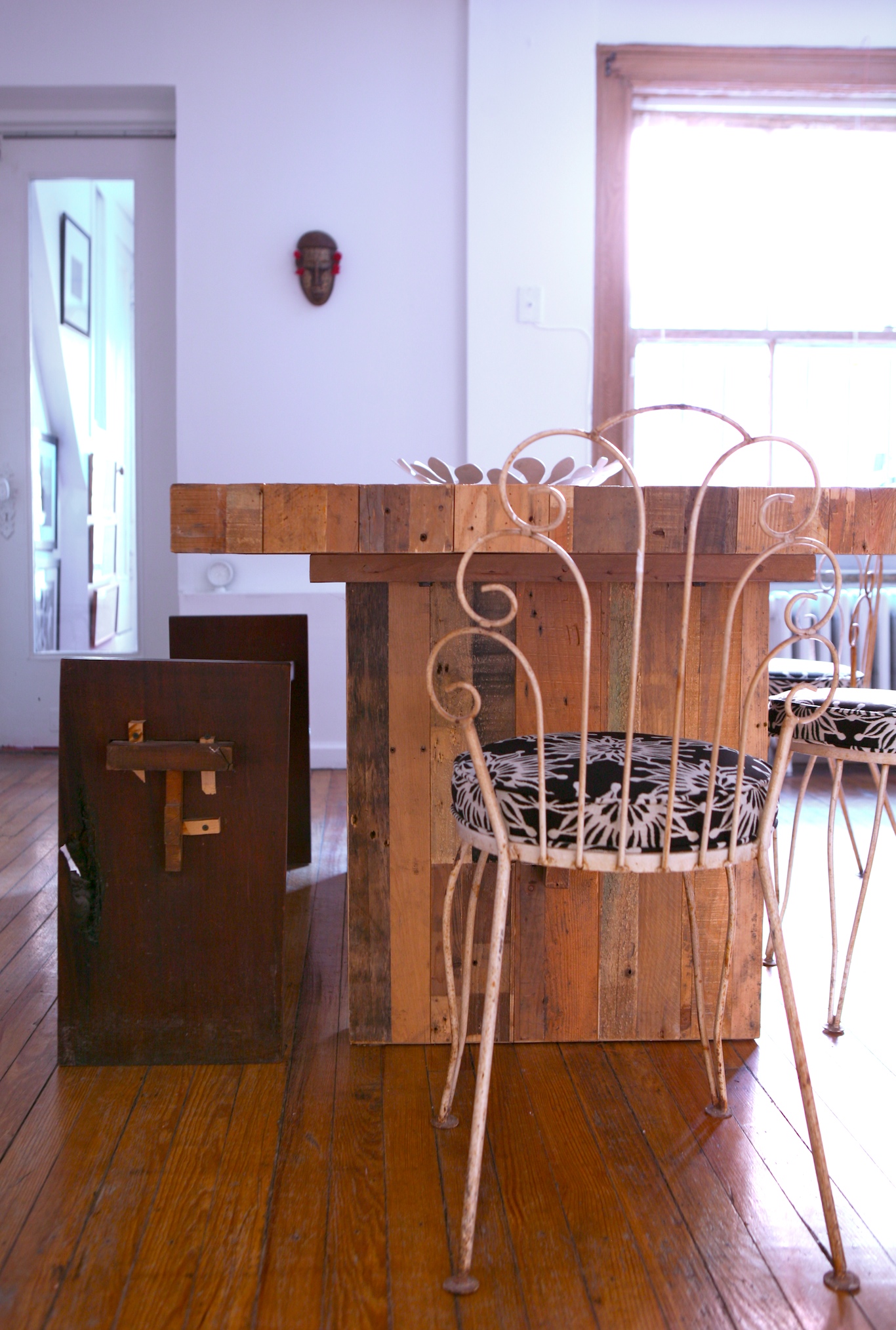 "Brooklyn brownstone interior design project: kitchen renovation.  Eclectic rustic white interior." 