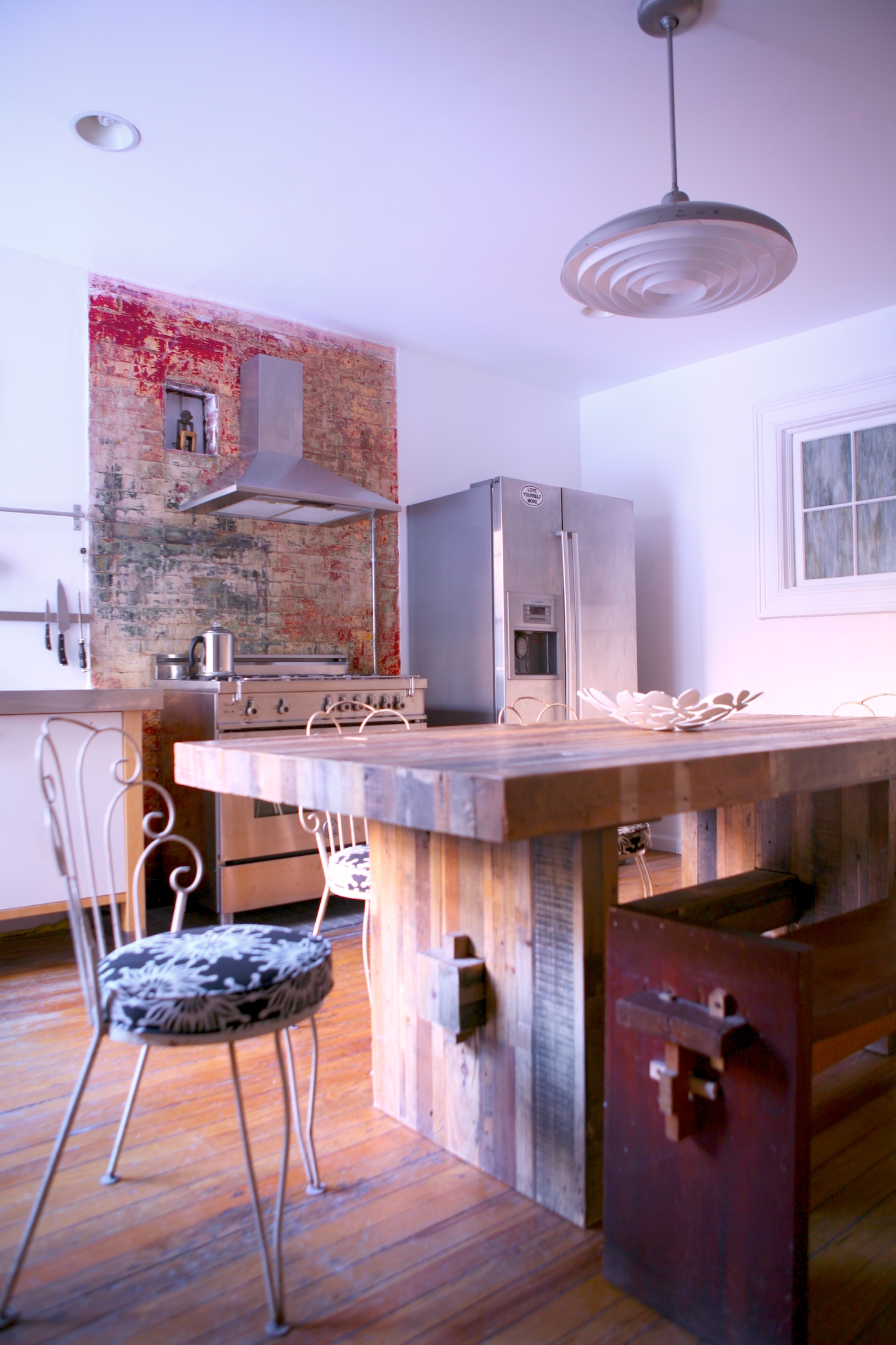 "Brooklyn brownstone interior design project: kitchen renovation.  Eclectic rustic white interior." 