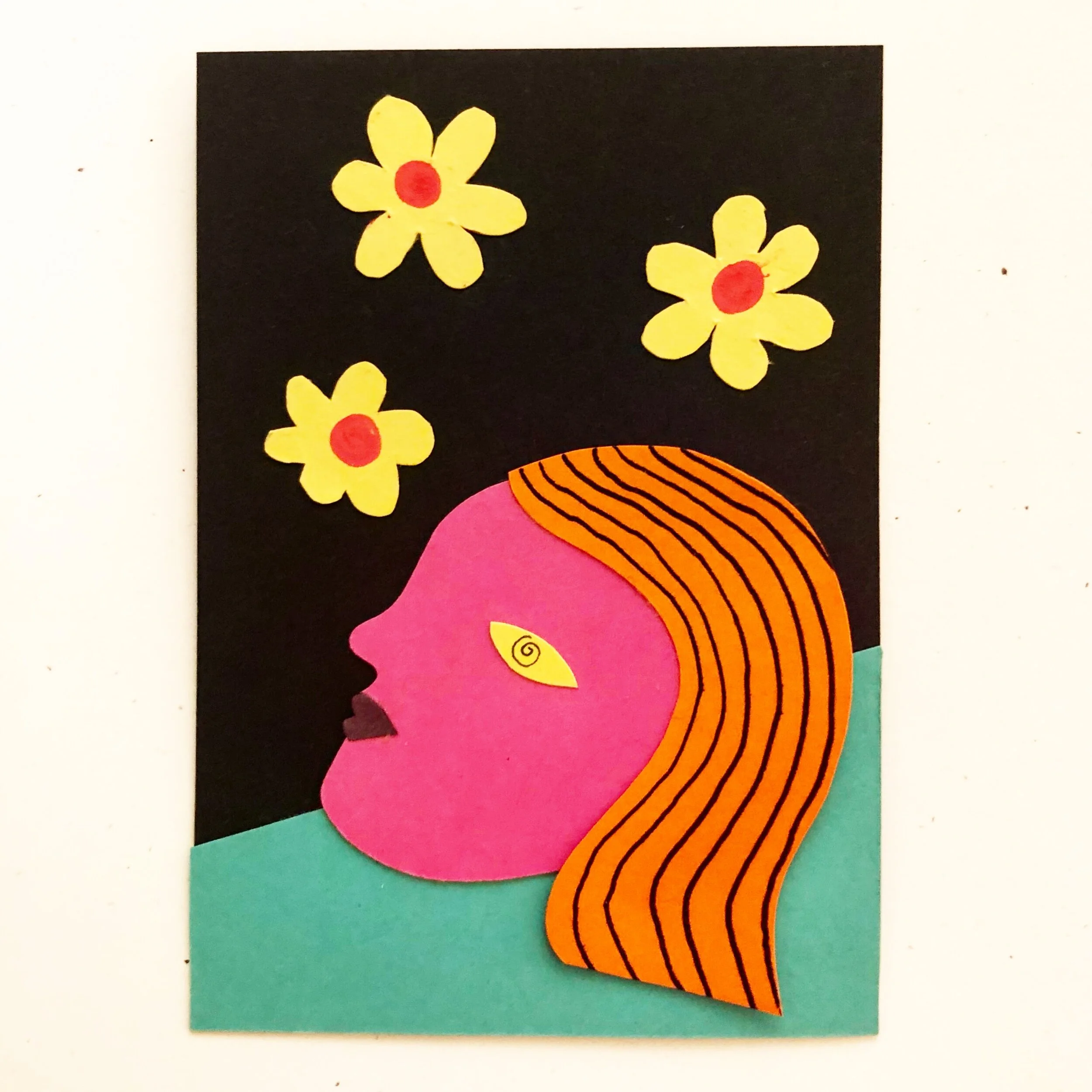  2019  Hand cut paper, adhesive, pen 