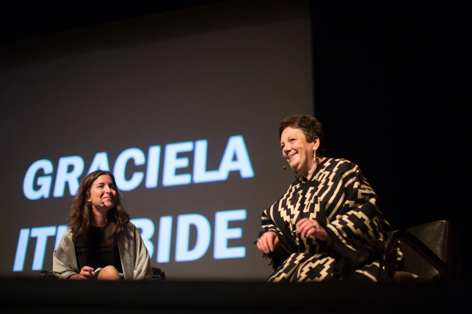Graciela Iturbide on stage at the Paramount Theater. Photo © Shannon Wells