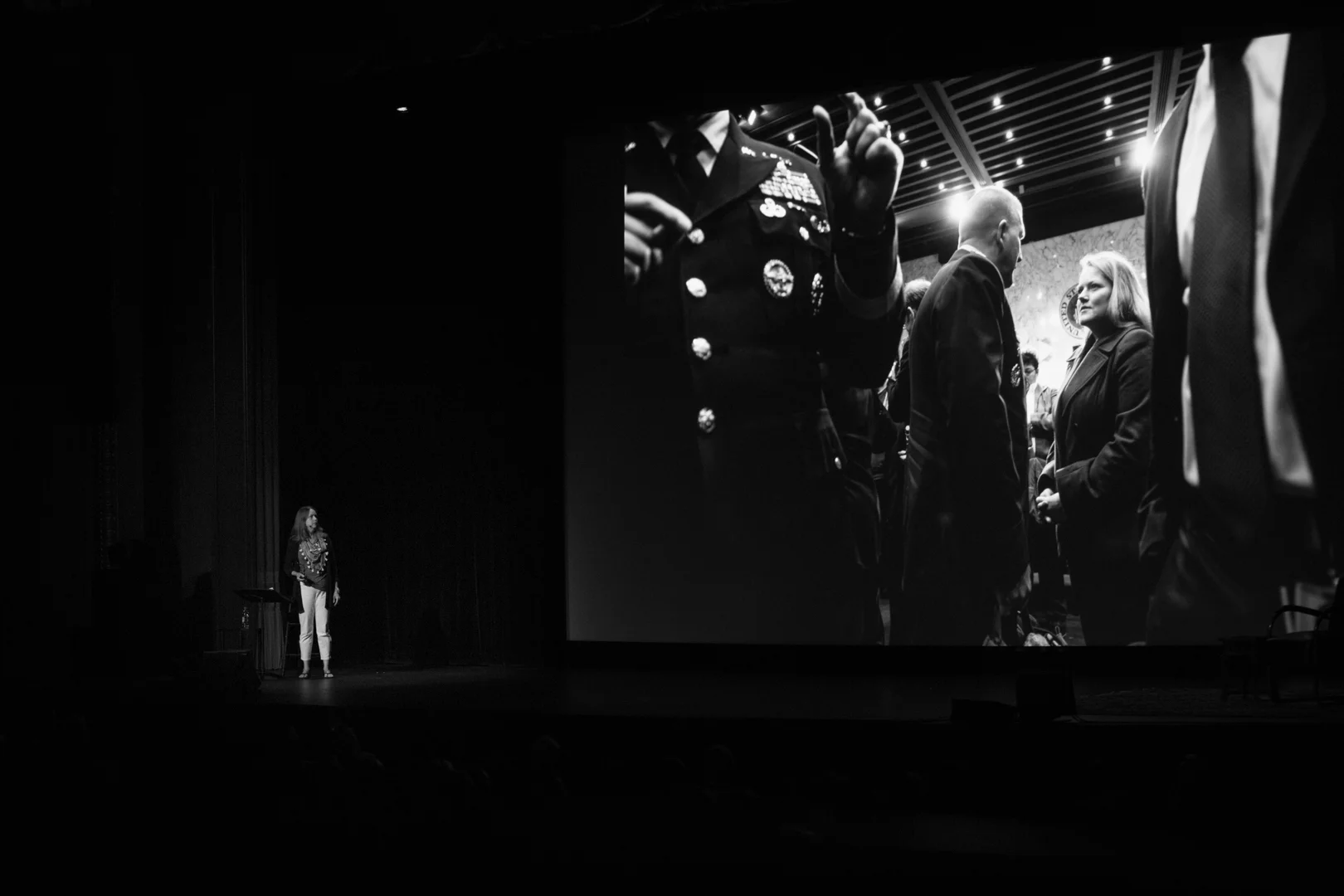 Mary F. Calvert on stage at the Paramount Theater. Photo © Shannon Wells