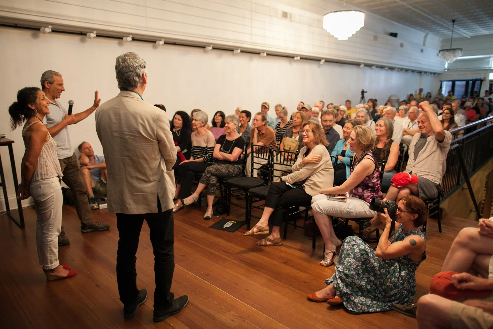 Sunday discussion with VII Photographer Ed Kashi, writer Don Belt, and film maker Julie Winokur. Photo © Tom Daly