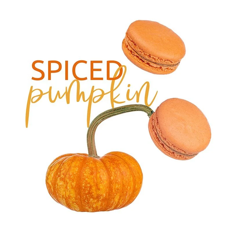 It&rsquo;s finally starting to feel like fall, and Spiced Pumpkin is back for a limited time! Stop in enjoy one of our favorite seasonal macarons, filled with warm toasted spices, pumpkin, and white chocolate ganache 🍂

#macaronbar #spicedpumpkin #m