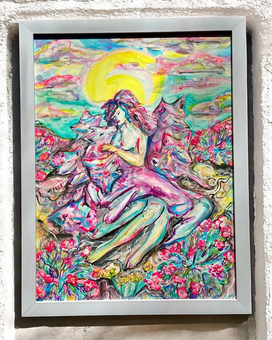 "Where She Ends and the Wolves Begin", 9x12" Wtaercolor and Guache 2025.".JPG