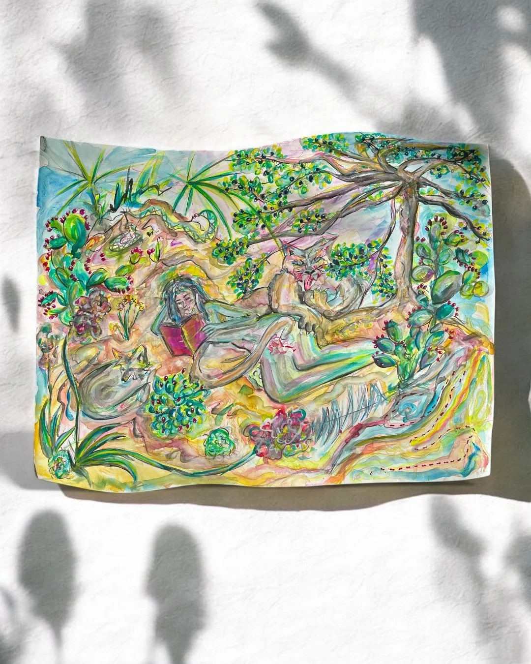 "Felines Lounging Under the Persimmon tree", 2025.JPG