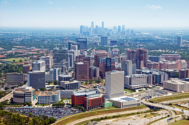 Aerial view of Texas Medical Center 