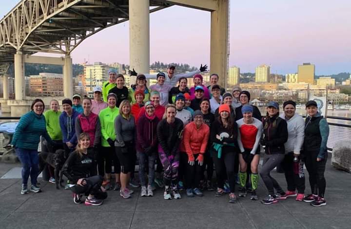 The turnout at our first BALG PDX Run in January 2019. Many of these badasses had never been to a group run before and about 3/4 of them came solo!