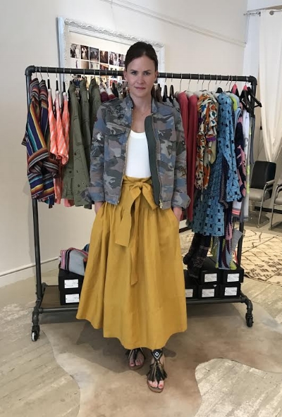 zadig & voltaire jacket, $398, kamperett top, $160, kamperett skirt, $385, meher kakalla sandals, $286