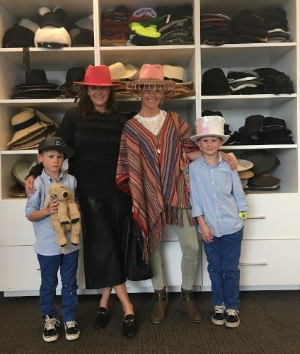 hamming it up in the hat section with the boys and my dear friend, khaki. 