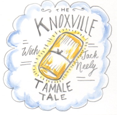 These are the way the tamales looked, tied with twine that Mr Perkins would sell on Market Square referenced in Jack's story. Illustration by Amy Campbell.