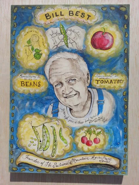 Painting of Bill Best by Amy Campbell. Print is available for sale under "Art for sale" link.