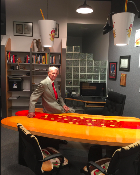 Pal Barger at his desk at Pal’s World Headquarters in Kingsport, TN. Photo by way of Fred Sauceman.