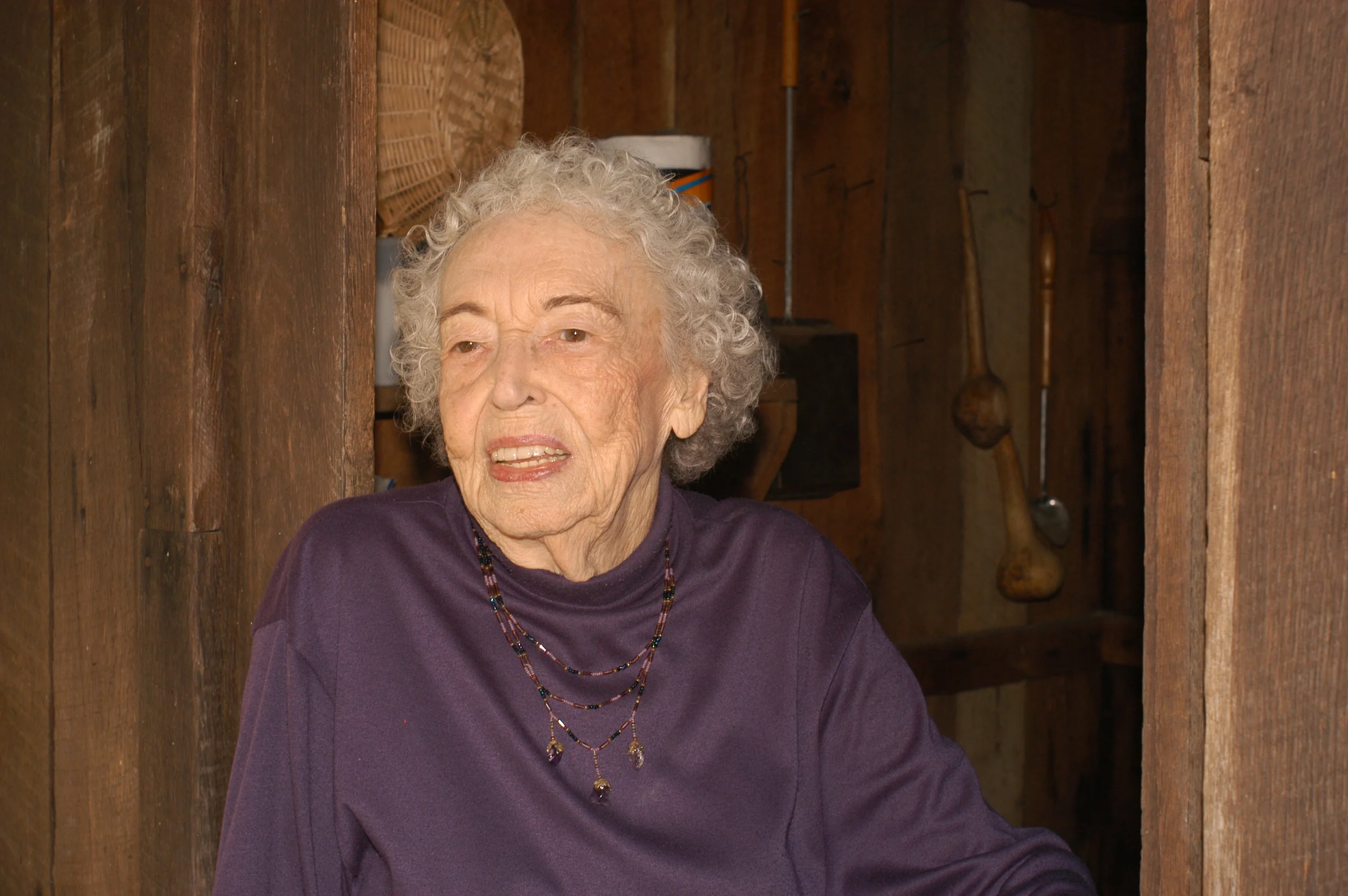 The late Minnie Curtis who’s recipe for Red Bud Jelly is shared by Fred Sauceman in this episode of The Tennessee Farm Table. Photo from Fred Sauceman.