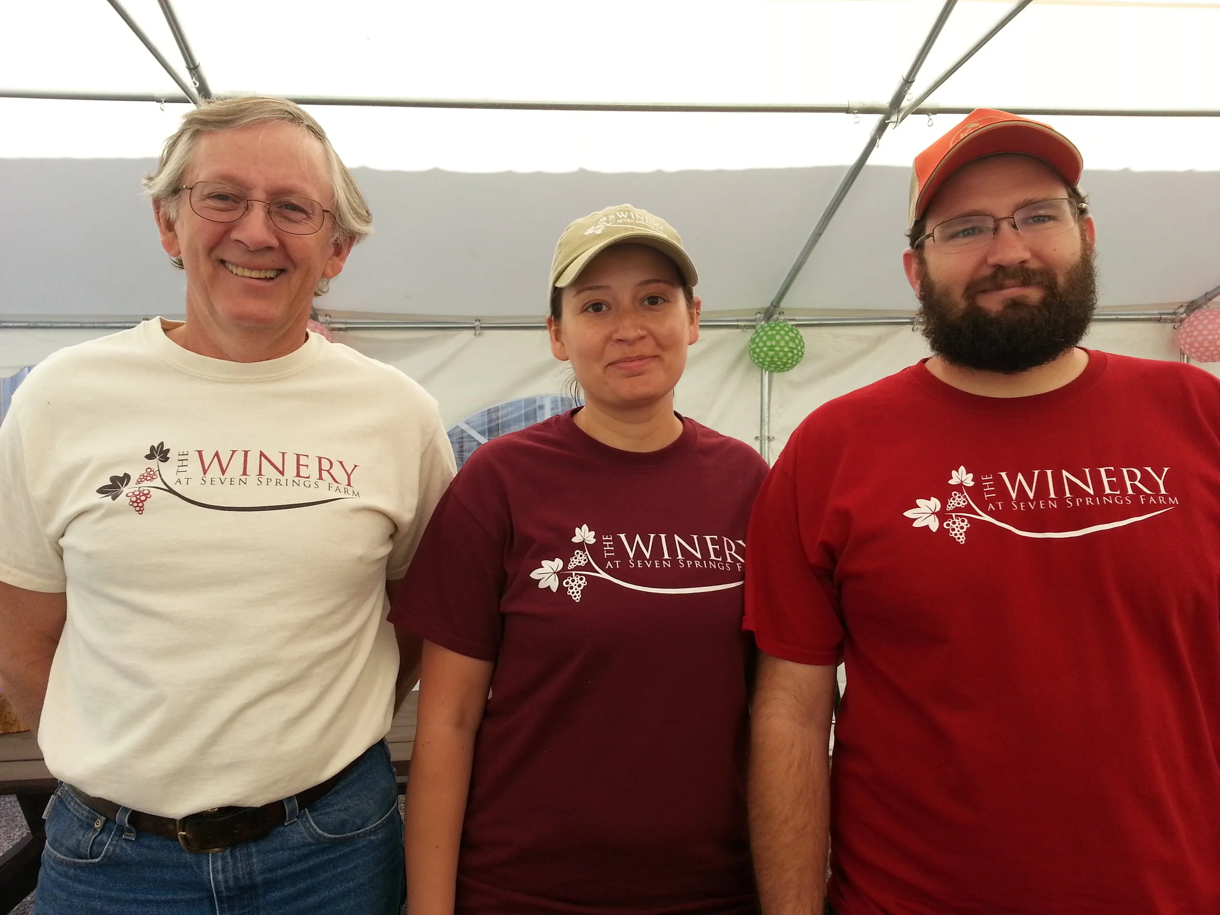 Pictured James Riddle, Nikki Riddle, and Michael Coombs of The Winery at Seven Sroings.