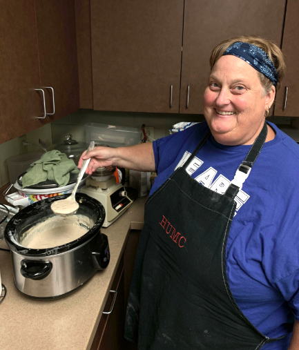Andrea Roberts Lawson who is known as “Chief Gravy Maker” of the annual Lord’s Acre sale in Hiltons, Virginia. Photo from Fred Sauceman.