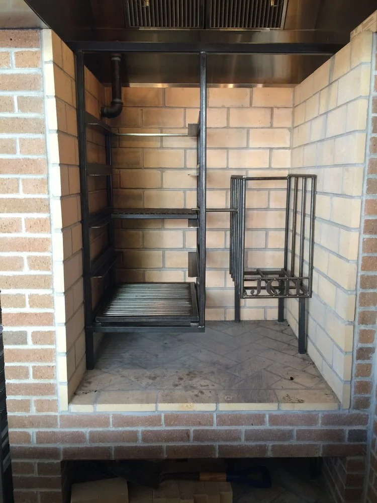 Metal racks Clint Smith welded and fabricated for J.C. Holdway restaurant in Knoxville, Tennessee.