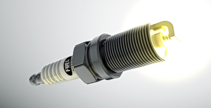 A rendering of the same spark plug model.