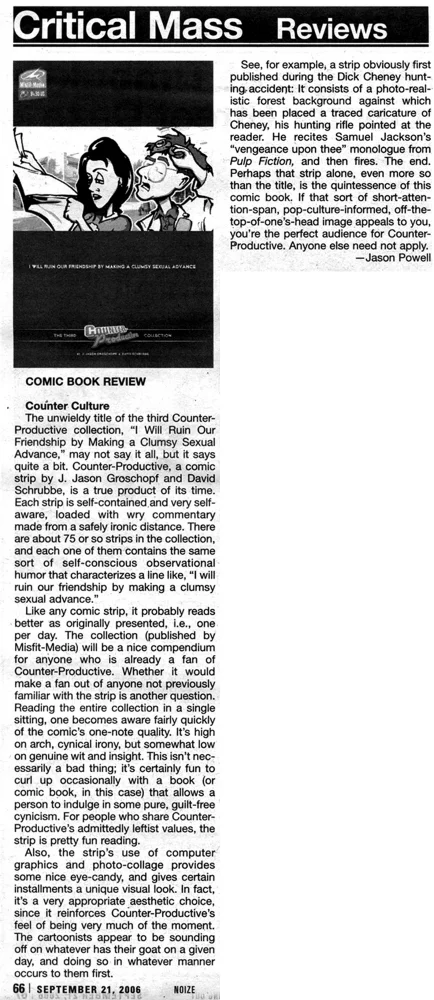 Review of our third book that appeared in the Shepherd Express .