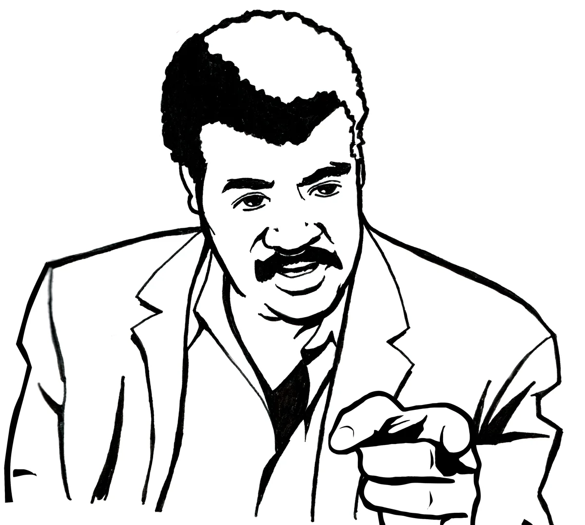 The immutable Dr. Neil deGrasse Tyson, prior to vector conversion.