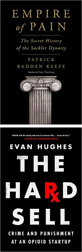   Audiobooks of the Week (March 28, 2022)     Empire of Pain: The Secret History of the Sackler Dynasty    by Patrick Radden Keefe    The Hard Sell: Crime and Punishment at an Opioid Startup    by Evan Hughes  My reading (and listening) usually jumps