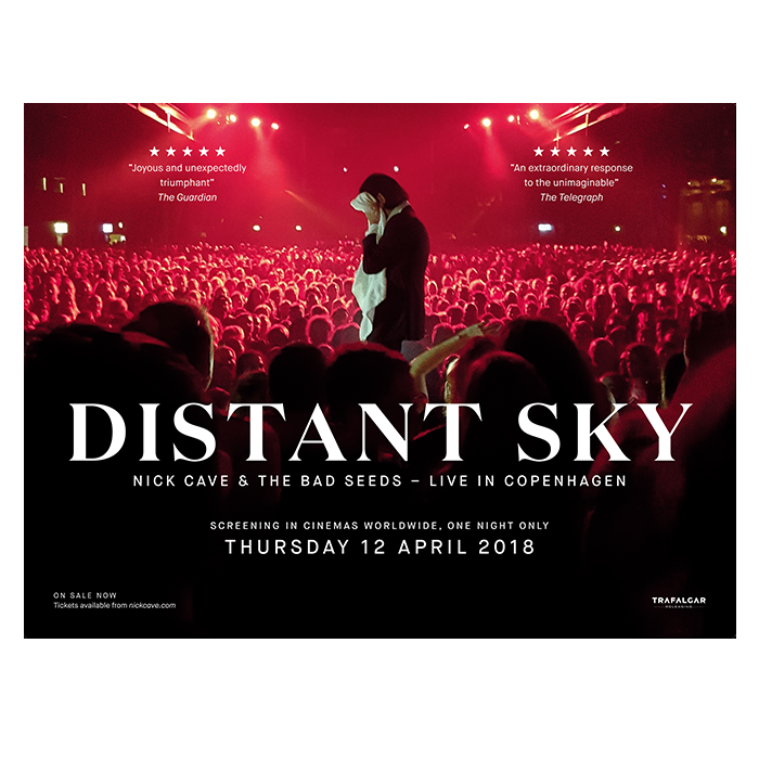 Nick Caves Distant Sky is an exhilarating end to an unplanned trilogy of film. 20,000 Days On Earth was a ruse in to Caves world and mind. Part fiction, part non fiction, leaving the viewer to decide. Filled with wit, charm, humor, and lines on life that only he could deliver. Then the untimely and unplanned One More Time With Feeling as a response to his sons tragic death. A real, very honest, very heartbreaking and gut wrenching look in to a broken mans search for reality, or an escape from the unimaginable. To be followed up by Distant Sky that brings it all to a head, that brings this man back around to where he belongs. Back to where he needs to be. Back to where he is alive... The stage. Ive seen Nick Cave all over the Country many times. He usually keeps that gap between fan and performer. Seeing him now in Distant Sky, well, this is now a man that wants to be consumed by his fans. He cant get close enough. It seems through his tragedy that he has accepted his release are his fans. Grabbing at them instead of them grabbing at him. Sometimes, literally taking their hand and placing it to feel his beating heart. Reaching out for that connection. Surrounding himself with adoration and love. To be touched. The film is absolutely beautiful! Especially to a concert photographer like myself. The director showed exactly what I try to convey to my viewer. Not just a show, not just a photo of a concert, but that emotion. He doesnt film it, he feels it. And it isnt that hard to show the emotion and feeling with the current state of Nick Cave and the setlist that was chosen for this particular concert. An amazing conclusion to an adventitious trilogy of someones life and love laid out for all to see. Jon Whittaker