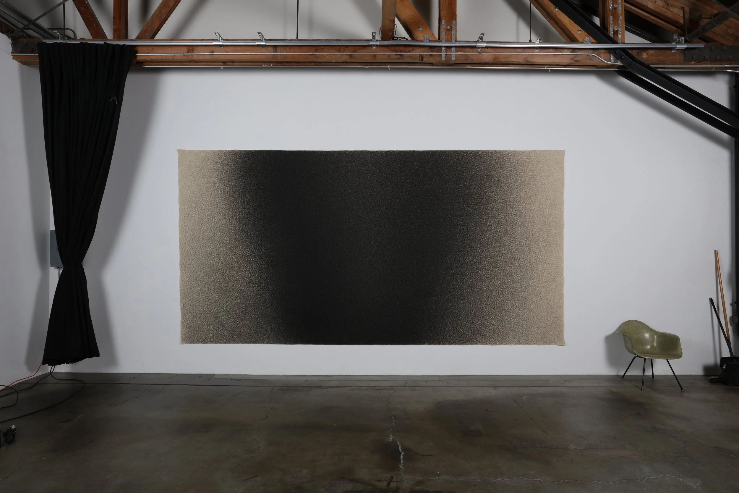 Jack Scott, "Locust" (1976), Charcoal on canvas, 96" x 191" 
p/c: Mark Serr