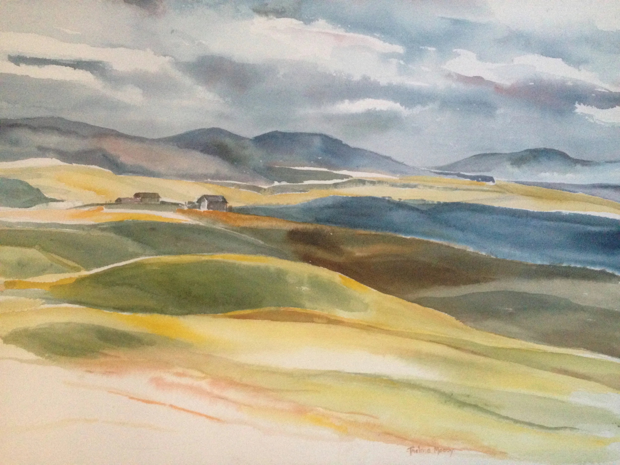 1950s Countryside Watercolor Thelma Corbin Moody