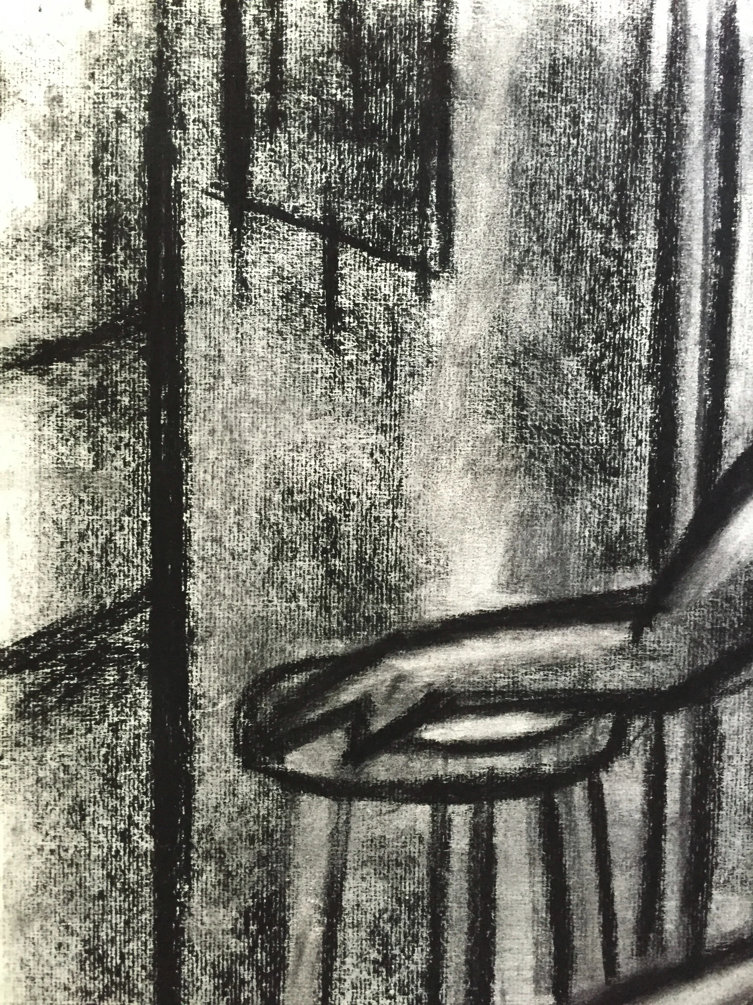1950's Conti Crayon Female Nude Study Henry Woon